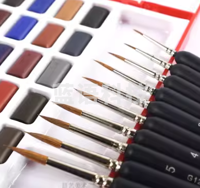 马利狼毫勾线笔 国画描边笔水彩丙烯油画笔 10支装