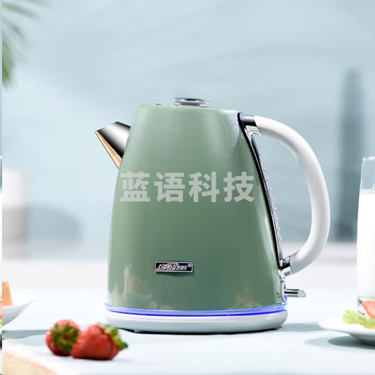 思迪乐电热水壶 304不锈钢烧水壶 自动断电大容量开水壶1.7L 暗夜绿YK886
