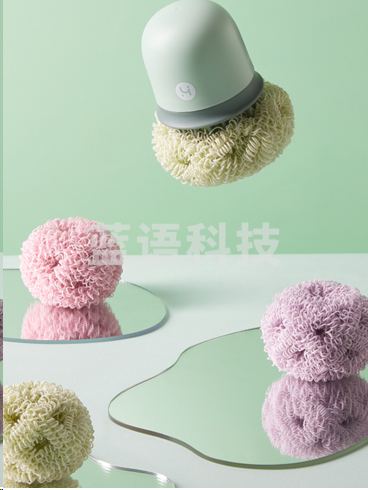 黄小厨拾光系列抗菌清洁球套装 12x8cm带柄清洁球 带替换球 HXC-S-Q022  1柄2球