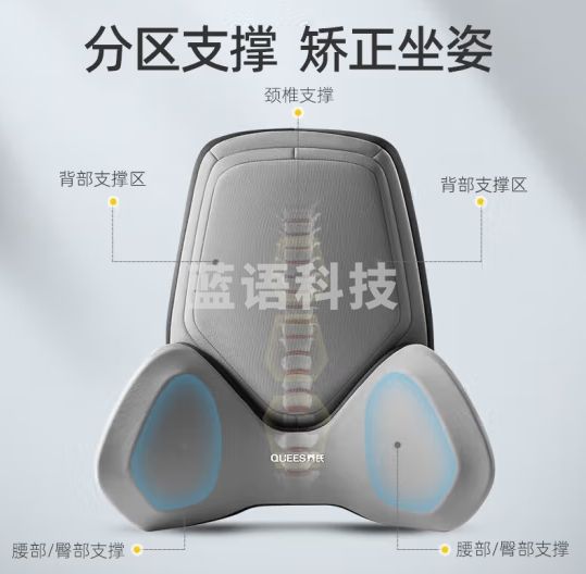 乔氏腰靠头枕开车减压腰部支撑孕妇腰托办公室车用坐垫腰靠-灰色