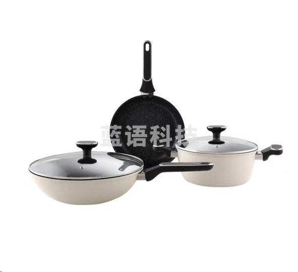 黄小厨和美系列不粘锅三件套 炒锅-30cm汤锅-24cm煎锅-24cm  HXC-T-TZ018B
