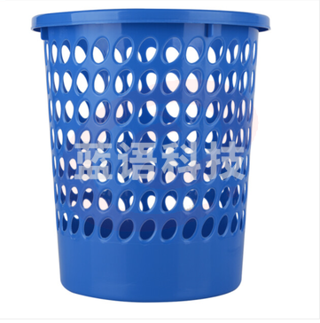 得力(deli) 9556(蓝) 无盖垃圾桶大号圆形家用厨房卫生间客厅餐厅废纸篓(1只) 10只起订