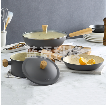 黄小厨年华系列不粘锅三件套  炒锅-30cm汤锅-20cm煎锅-24cm  精铁材质 HXC-T-TZ001B