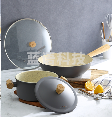 黄小厨年华系列不粘锅两件套 炒锅-30cm汤锅-20cm 精铁材质  HXC-T-TZ001A