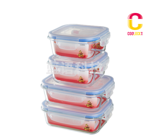水晶之恋锁扣保鲜盒四件套装STZ-805A4