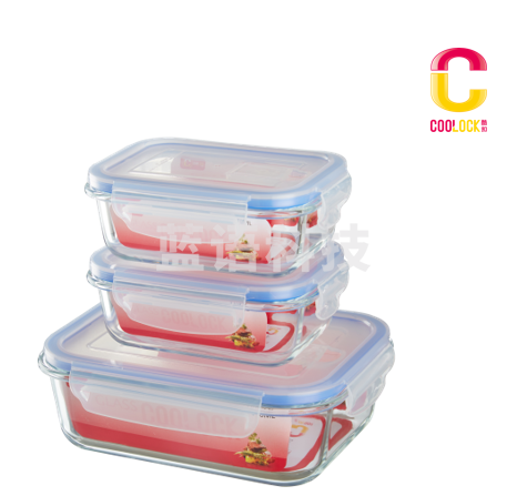 水晶之恋锁扣保鲜盒三件套装STZ-803A3