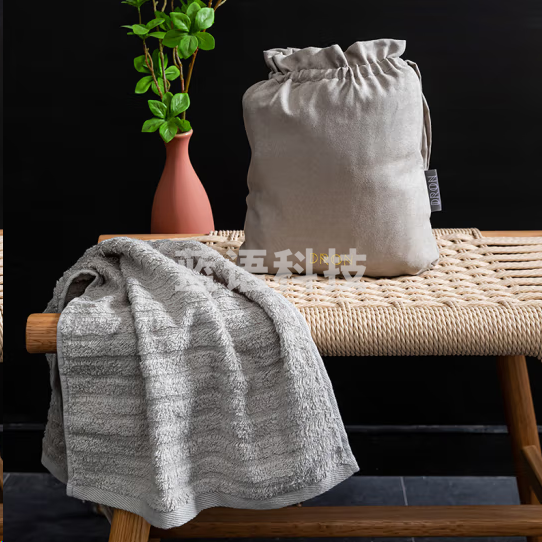 戴洛伦 臻A抗菌毛巾浴巾68cm×140cm 全棉毛巾 优雅灰DRON-MJ2010