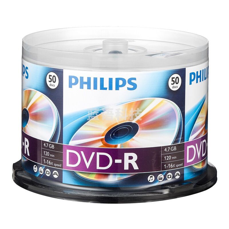飞利浦(PHILIPS) DVD-R 16速 4.7G 桶装50片 新老包装随机