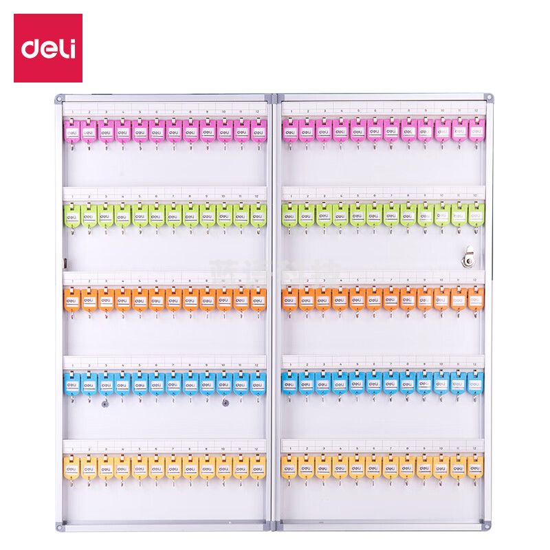 得力(deli)120位铝合金钥匙管理箱 钥匙整理收纳柜 办公用品 银色50803
