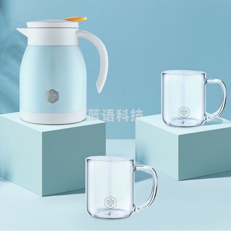 博堡BSKS-TZ005萨克森茶水套装保温水壶玻璃杯套装家用喝水三件套 萨克森茶水套装（一壶两杯） 660ml+200ml*2