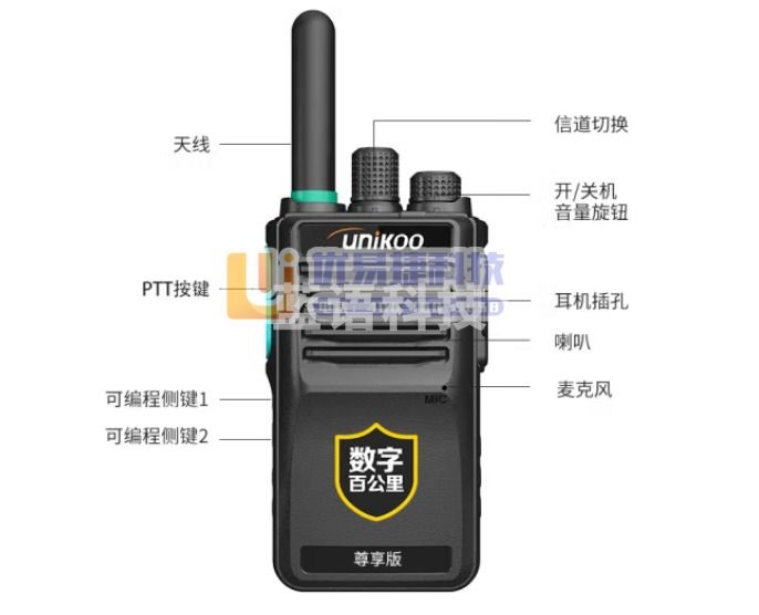 UNIKOO 对讲机 远距离 医院工地办公餐厅酒店安保4S户外大功率对讲机迷你民用手台 Max尊享版【双台装】900公里对讲