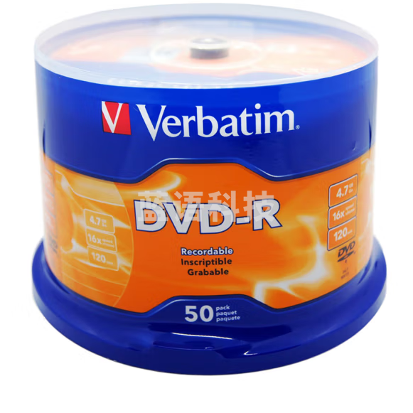 威宝 DVD-R 光盘/刻录盘 16速4.7GB 桶装50片 空白光盘
