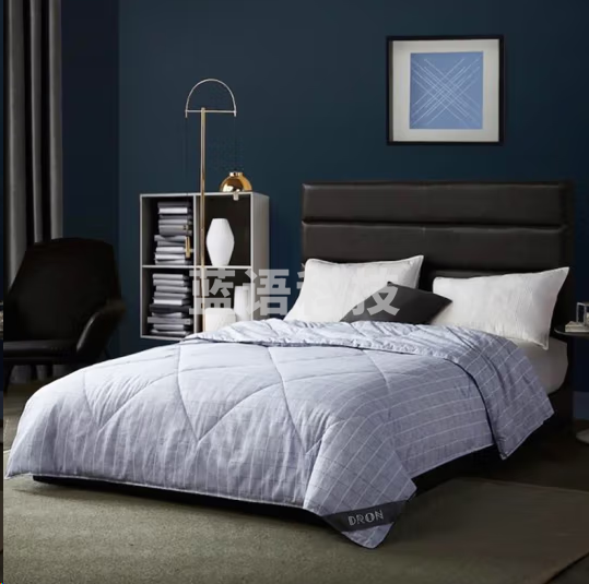 戴洛伦 安睡云丝被 春秋双人舒适被子200×230cm 灰色条格印花 DRON-XWAS80-2000