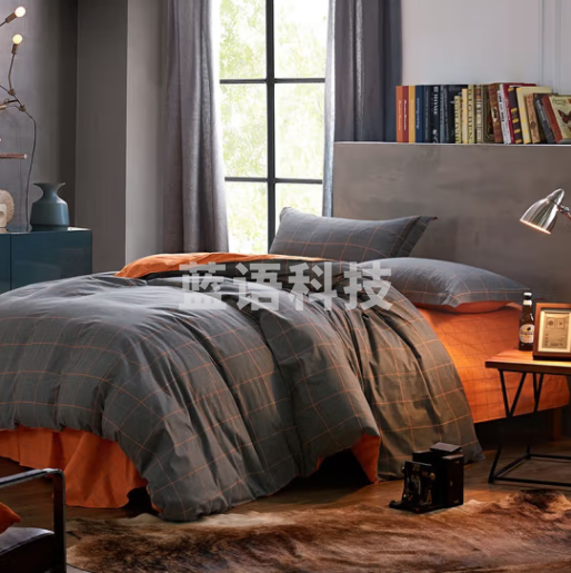 戴洛伦 简约北欧风双人全棉四件套 100%纯棉被套200×230cm床单230×245cm枕套48×74cm DRON-JT6501（套）