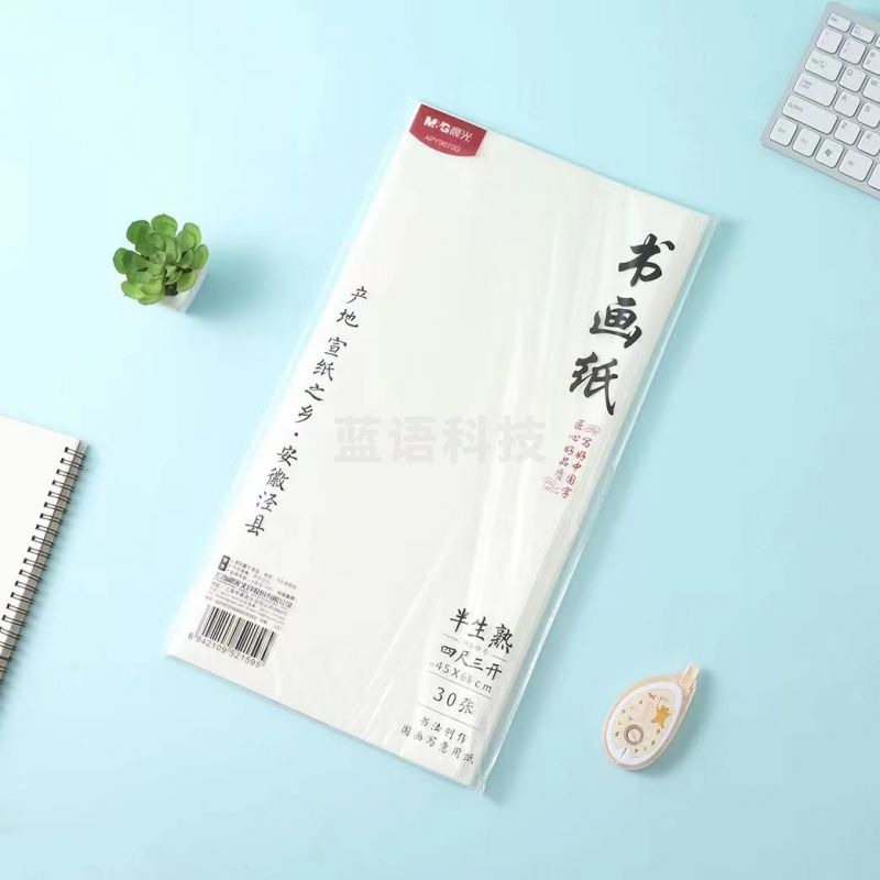晨光半生半熟书画纸四尺三开宣纸45*68cm 30张/包  APY9070D