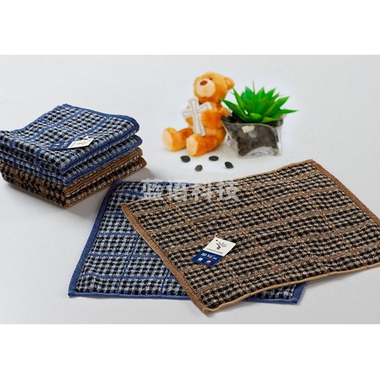 金号G6206纯棉经典格子方巾 全棉深色吸水小毛巾旅游手帕巾洗脸小面巾