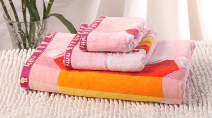 金号米菲兔MF3046H MF1046H MF6046H 纯棉毛巾浴巾方巾三件套套巾卡通可爱 柔软割绒吸水