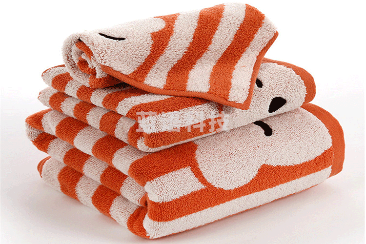 金号纯棉三件套 毛巾浴巾方巾各一条S1131WH S3131 WH S6131WH 卡通小萌熊柔软舒适吸水
