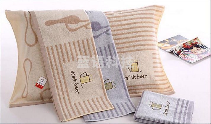 金号休闲啤酒杯纯棉提缎枕巾金号枕巾RB564H单条价