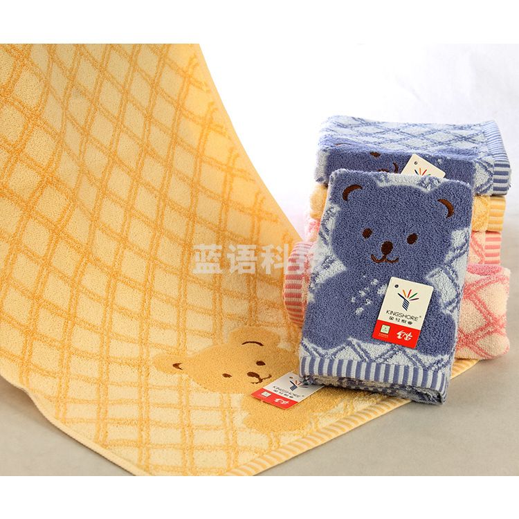 金号纯棉毛巾RA742H 提缎绣柔软吸水卡通可爱熊熊家居面巾