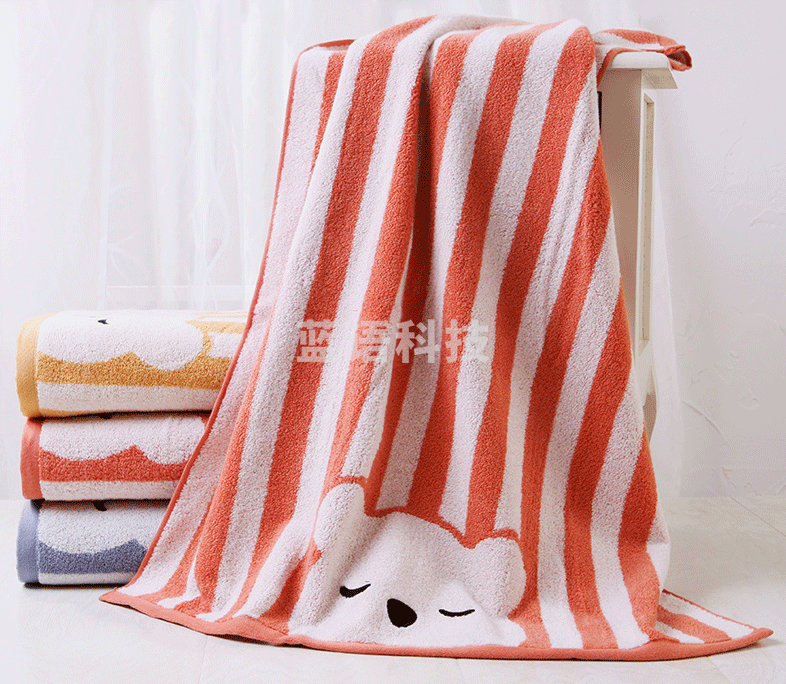 金号纯棉浴巾S3131WH 小萌熊系列 无捻工艺 柔软舒适贴肤 卡通可爱