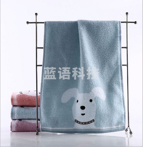 金号毛巾 纯棉柔软厚实面巾 提缎卡通小狗柔软 情侣款擦脸巾