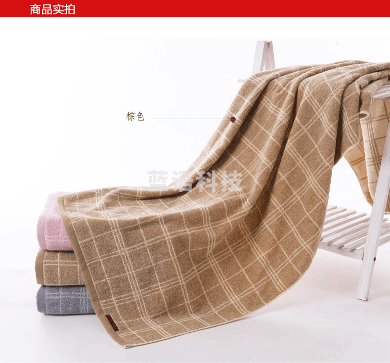 金号纯棉浴巾 花式线提缎绣花 柔软厚实吸水