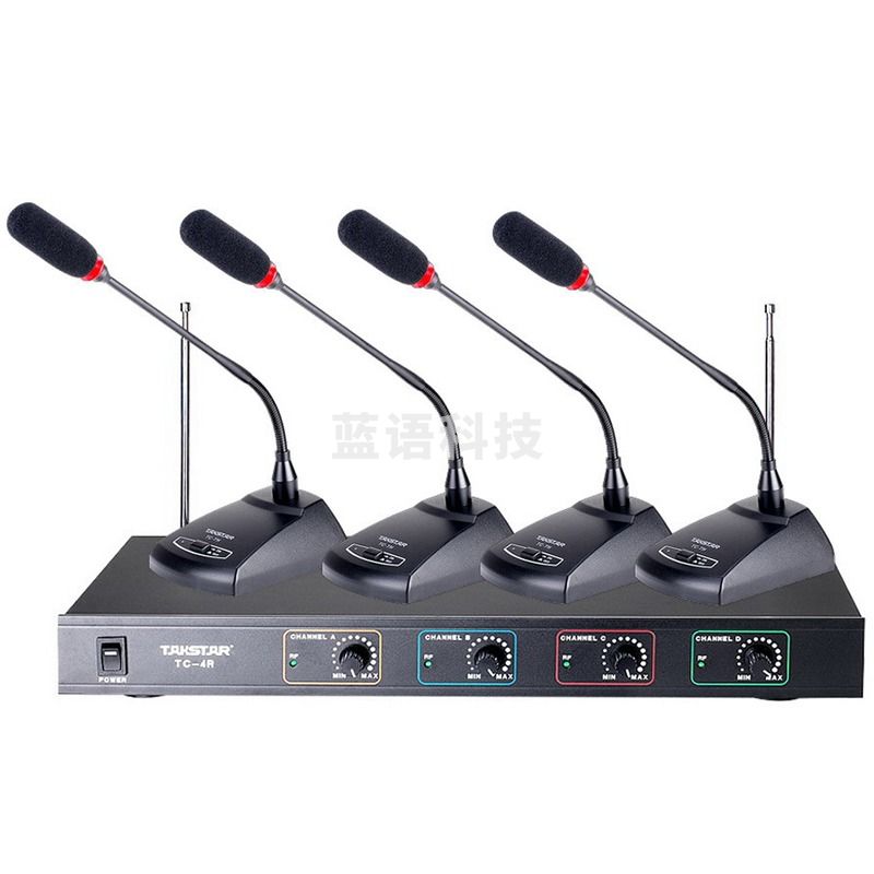 得胜 TC-4R（266组） 无线话筒一拖四麦克风 4鹅颈麦 黑色