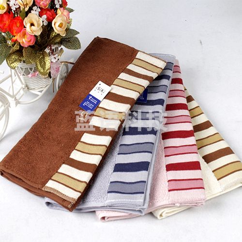 金号纯棉割绒提缎绣面巾毛巾柔软吸水素色面巾A075H