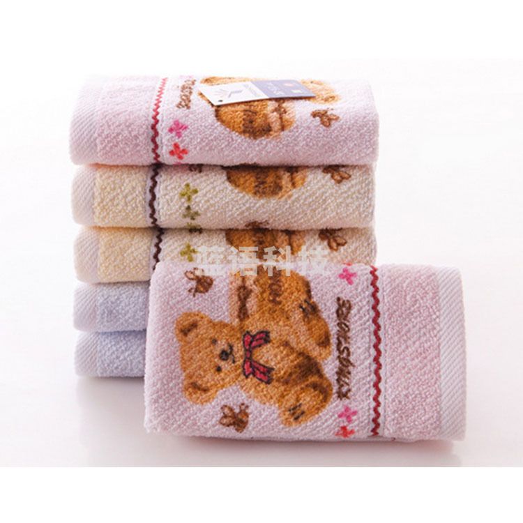 金号纯棉小毛巾 提缎印花童巾小面巾 柔软贴肤可爱卡通T1054