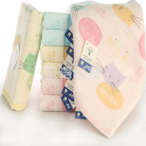 金号双层无捻提缎印花面巾 纯棉柔软吸水卡通可爱 GA1168W