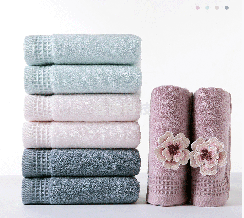 金号纯棉提缎毛巾柔软吸水成人擦脸巾家用挂绳大毛巾