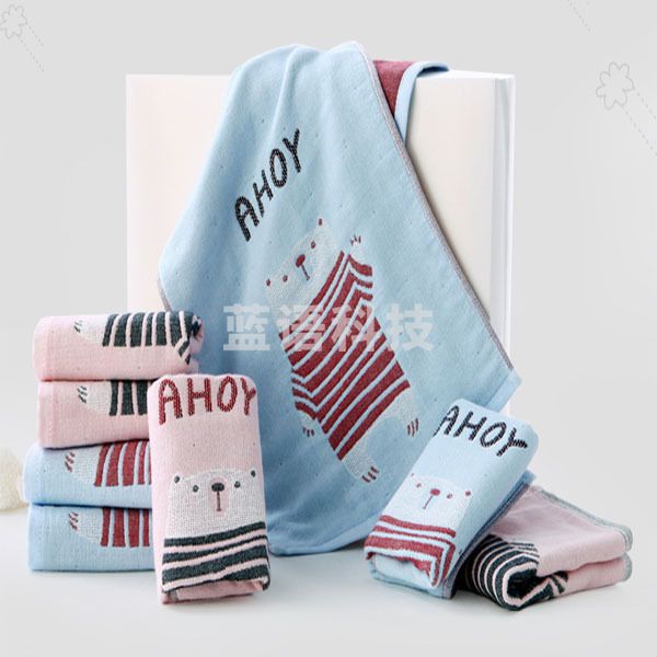 金号T1232纯棉三层小毛巾儿童成人男女洗脸家用卡通柔软吸水