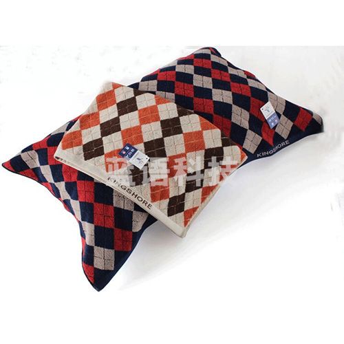 金号枕巾柔软吸水 英伦菱形格纯棉提缎男士枕巾 G2354A