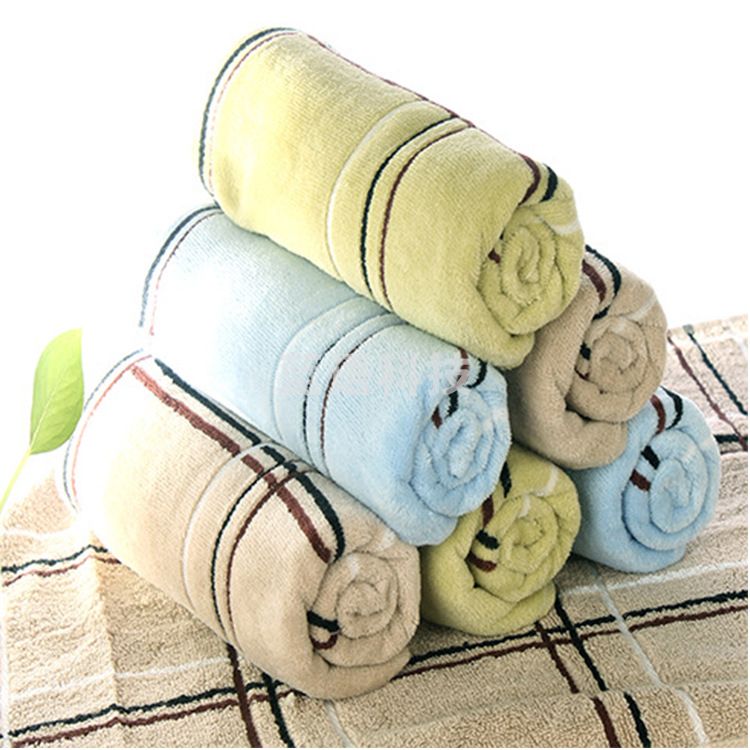 金号 纯棉割绒毛巾 三色情侣款面巾 柔软吸水素色格子 G1964