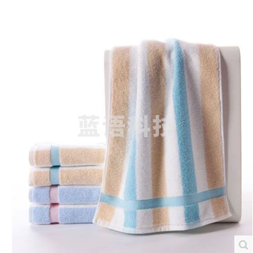 金号纯棉毛巾无捻提缎柔软加厚吸水小清新条纹花色面巾GA1014W