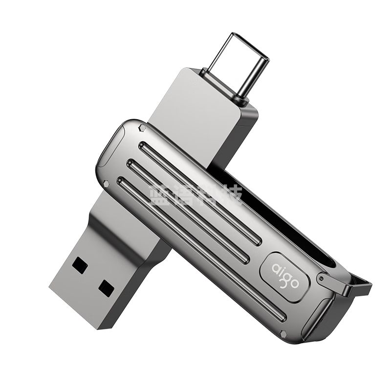 爱国者（aigo）256GB Type-C USB3.2高速U盘 W381 读速220MB/s手机电脑两用商务办公U盘 旅行随身携带优盘 行者灰