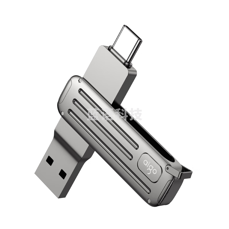爱国者（aigo）64GB Type-C USB3.2高速U盘 W381 读速220MB/s手机电脑两用商务办公U盘 旅行随身携带优盘 行者灰