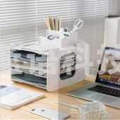 文件架子多层桌面文件收纳a4资料架文件夹收纳文件架多层办公室整理架组装书架简易桌上学生用 四层+实用收纳盒