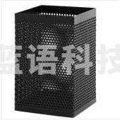 得力908笔筒 金属网文方形笔筒