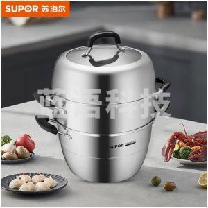 苏泊尔/SUPOR SZ28V4 蒸锅 不串味三层304不锈钢 28cm  燃气电磁炉通用 多层大蒸笼