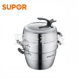 苏泊尔/SUPOR SZ28V2 蒸锅 304不锈钢加厚复合底巧易取可立盖蒸锅 电磁炉通用 28CM 