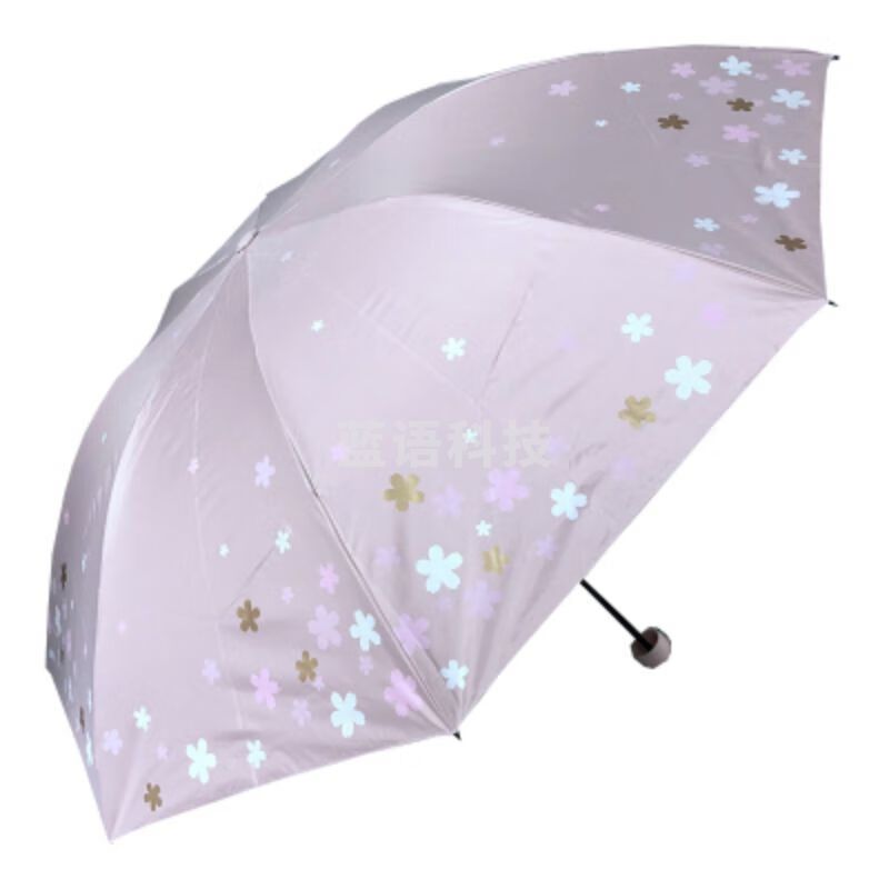 天堂伞三折叠黑胶浪漫樱花遮阳两用晴雨伞33633E粉色