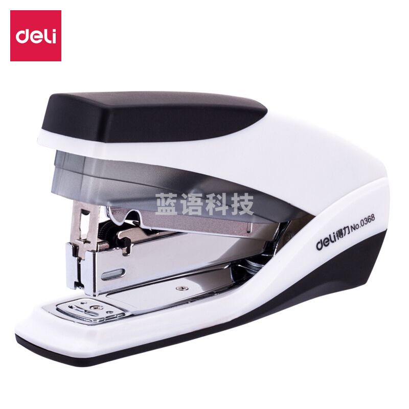 得力(deli)0368省力型订书机-适配24/6(12#)及26/6订书钉-白色