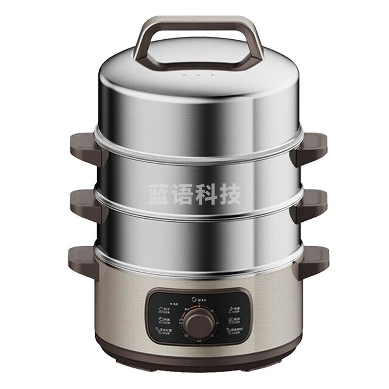 美的（Midea）多用途锅电蒸锅大火力耐高温火锅自动防烫把手六大烹饪菜单可蒸可煮四层大容量 MZ-ZGC2801