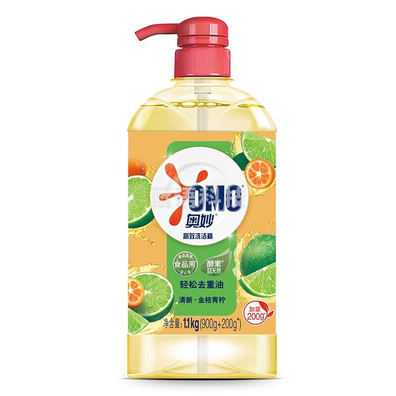 奥妙（OMO）高效洗洁精 去味果蔬清洁食品用 1.1kg金桔清新*4瓶装