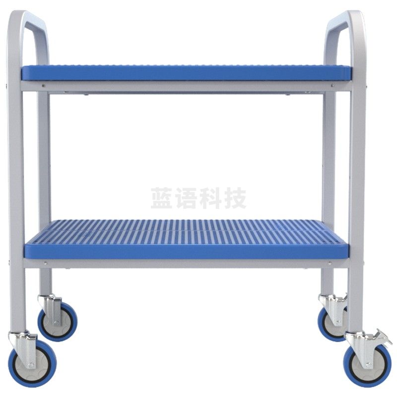 搬运宝双层平板车小推车轻音手推车拉货车手拉车送餐车小拖车物料车多层工具车大号90X60cm 承重600斤 SC-25