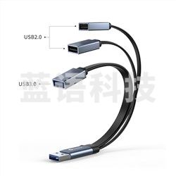 毕亚兹（BIAZE） HUB30 USB分线器 高速3.0接口转换器 3口USB扩展坞 转接头 HUB集线器 USB延长线 笔记本 台式机