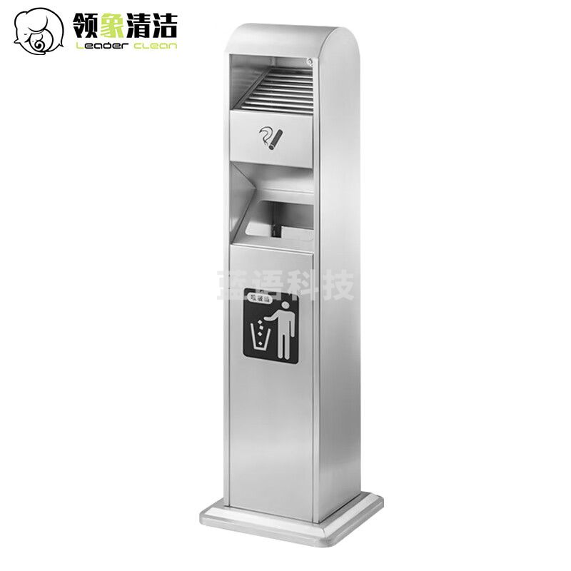 领象 不锈钢室外立式坐地烟灰桶户外灭烟柱吸烟桶灭烟桶公共场所酒店垃圾桶  圆顶烟灰柱 LX-Y13