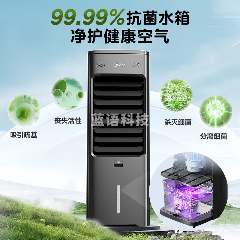 美的（Midea）冷风空调扇制冷风扇冷风机家用加水冰制冷冷气扇智能语音遥控抗菌加湿降温蒸发式水冷扇AAI10CG